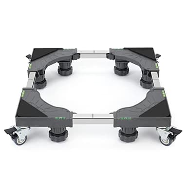 W B D WEIBIDA Carrello Lavatrice con 4 Ruote con Bloccaggio e 8 Piedini Imbottiti, Carico Pesante 300KG Base Lavatrice, Larghezza Regolabile 40-62cm, Altezza 11-12.5 cm Mobile Lavatrice Asciugatrice