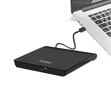 Froibetz Masterizzatore DVD CD Externo Unità USB 3.0 DVD-R CD-RW Dispositivo Lettore di Schede Portatile Ultra Slim External Disc con Mac/OS/XP/Win11/Win10/Win7/Win8 (Black)