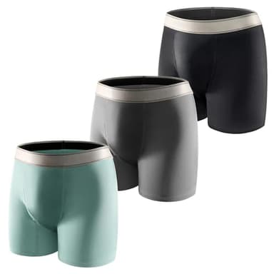 Carer 3 Pezzi Boxer da Uomo in Cotone per Incontinenza 150 ML - Mutande Incontinenza Lavabili Antifuga Riutilizzabili per Incontinenza Moderata Nero/Blu/Grigio Taglia M