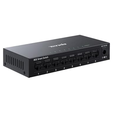Tenda TEG208E Managed Switch 8 Port Rj45 Gigabit Switch 10/100/1000 Mbps, Smart Switch LAN distributore (IGMP-Snooping, QoS, VLAN, carcassa metallica)