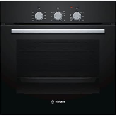 Bosch HBF011BA0 Serie 2, Forno da incasso, Aria Calda 3D: Cottura uniforme fino a 3 livelli, 3 manopole, Nero, 60 x 60 cm