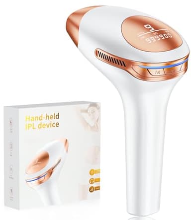 21J Epilatore Luce Pulsata, 600-1200NM IPL Epilatore Laser, 3 In 1 Funzione HR/SC/RA, 9 Livelli di Energia, Epilatore a Luce Pulsata per Donna, Uomo, Viso, Corpo