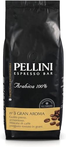 Pellini N.3 Gran Aroma, Caffè in Grani per Espresso 1kg, Miscela 100% Arabica dal Gusto Deciso e Armonioso, Caffè in Chicchi a Tostatura Lenta