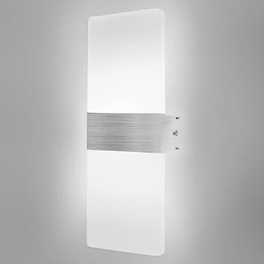 DAGORD Lampada da Parete LED Moderna Applique LED da Parete Interno Luce Fredda 6500K 12W Applique da Parete LED in Acrilico Lampada LED da Muro Interno Su e Giù per Soggiorno Corridoio Scala