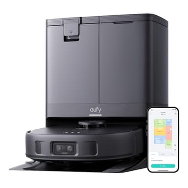 eufy X10 Pro Omni aspirapolvere lavapavimenti con mappatura con Stazione All-in-One, 8.000 Pa, Auto-Svuotamento e Riempimento, 2 Auto-Lift-Mops, Evita Gli Ostacoli(Nero)