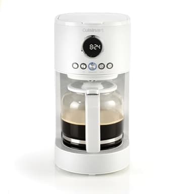 Cuisinart Macchina da caffè con filtro | Caraffa da 1,8L/12 tazze, Timer programmabile per 24 ore, Mantenimento in caldo per 40 minuti | Estrazione con soffione, Lavabile in lavastoviglie | Bianco