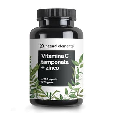 Vitamina C - 120 capsule - Dosaggio elevato con 1000 mg + 15 mg di zinco - Testata in laboratorio, vegana e prodotta in Germania