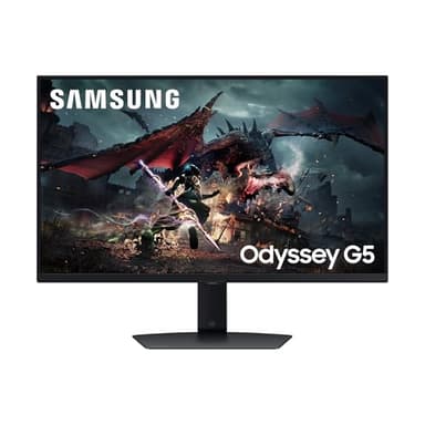 Samsung Monitor Gaming Odyssey G5 (S27DG502), Flat, 27", 2560x1440 (QHD), IPS, 180Hz, 1 ms, AMD FreeSync, Adaptive Sync, HDMI, Display Port, Ingresso Audio, HAS, Pivot, Flicker Free
