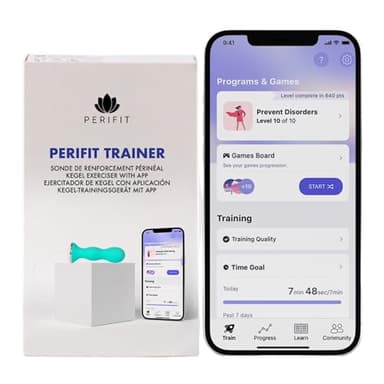 Perifit - Sonda pelvica Kegel con App | Stimolatore per il pavimento pelvico | Rafforza il tuo pavimento pelvico, migliora il controllo della vescica e velocizza il recupero postnatale