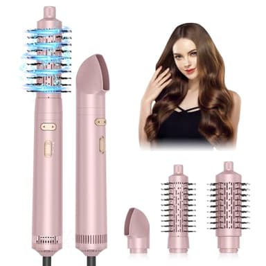 JINYAWA Spazzola Rotante Per Capelli, [3 in 1] 700 W Spazzola Asciugacapelli,2 Spazzole in Ceramica(38/50 mm), Doppio Generatore di Ioni per Capelli Lucenti, ferro arricciacapelli