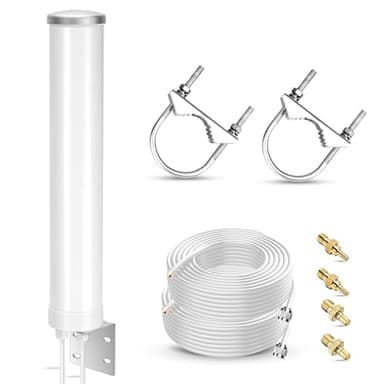 Nelawya Antenna 4G LTE 5G Outdoor 12dBi Esterna MIMO Omnidirezionale 698-3800MHz Compatibile con 4G LTE 5G Router M1 MR1100 Modem |Adattatore TS9 SMA CRC9 | Fino a 15 km di ricezione del segnale a