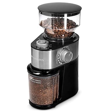Navaris Macinacaffè Elettrico - Macina Caffè Regolabile 200 W - Macinino Trita Chicchi 250 g - Coffee Grinder per Macchinetta del Caffè - Argento