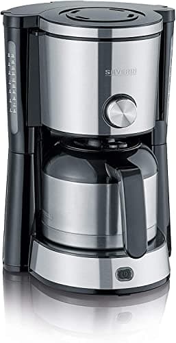 Severin KA 4845 Libera installazione Manuale Macchina da caffè con filtro 1L 8tazze Nero, Acciaio inossidabile macchina per caffè