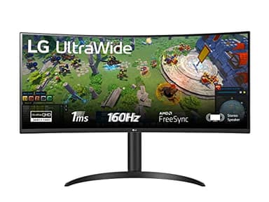 LG 34WP75CP Monitor 34" QHD UltraWide Curvo LED VA HDR 10, 3440x1440, 1 ms, AMD FreeSync Premium 160Hz, Audio Stereo 14W, HDMI 2.0 (HDCP 2.2), Display Port 1.4, USB-C, Flicker Safe, Nero
