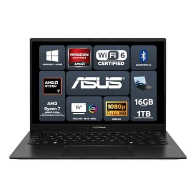 Asus Zenbook 14 OLED UM3406HA, Monitor 14" OLED WUXGA 16:10, AMD Ryzen 7 8840HS, 16GB RAM, AMD Radeon Graphics, 1TB SSD, Windows 11 Home