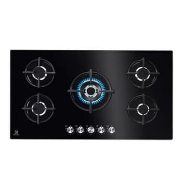 Electrolux KGG95372K Piastra a gas, 90 cm, 5 zone di cottura, 9 livelli di intensità, 3 SpeedBurner + 1 Wok, sistema di sicurezza, auto-accensione elettronica, 3900 W
