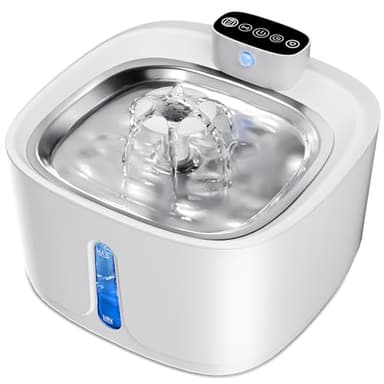 Fontanella per Gatti senza Fili, 3.2L 4000mAh Fontanella Gatto con Sensore di Movimento, 3 Modalità di Funzionamento Fontanella Gatti, Ultra Silenziosa Fontana per Gatti Ricaricabile - Bianco