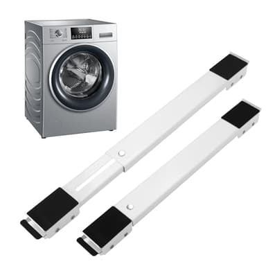 2 PCS Carrello Lavatrice,regolabile Sposta Mobili Con Ruote,Durevole,Con gomma antiscivolo Ruote Lavatrice,Adatto per lavatrici,frigoriferi,divani e armadi.Può sopportare 300 kg (Bianco)