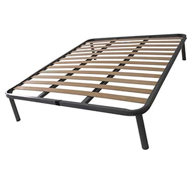 SomnusSana - Rete Matrimoniale 160x190 Altezza 35 cm a doghe in Legno multistrato Ortopedica - Struttura in Acciaio con piedi - 100% Made in Italy