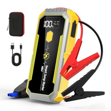 Booster Avviamento Auto,3000A 20000mAh Avviatore di Emergenza per Auto/Moto Booster Catteria Auto (7.0L Gas o 5.5L Diesel) 12V Jump Starter BoosterTorcia a LED Ricarica USB