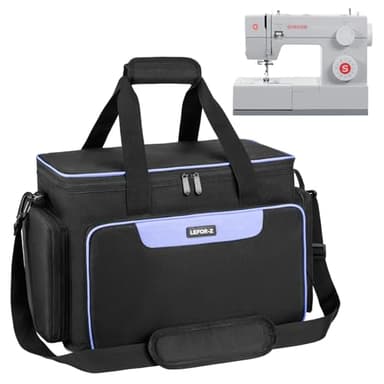 LEFOR·Z Borsa Macchina da Cucire,Borse da trasporto per Macchina da Cucire,Custodia per macchina da cucire con imbottitura rimovibile,Adatto per la Maggior Parte Delle Macchine da Cucire,Nero