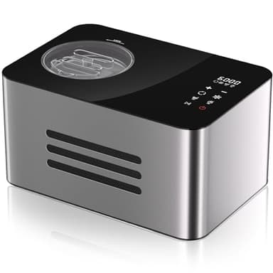 Vpcok Direct Gelatiera 2L con Compressore Macchina per Gelato 150 w Display LED Touch Timer regolabile Gelatiera Autorefrigerante Professionale Cestello Antiaderente per Creme Gelato
