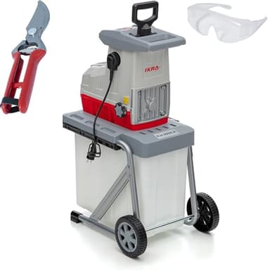 IKRA biotrituratore elettrica ILH 3000 A, silenziosa e robusta, 3000W, incl. cesoie & occhiali protettivi