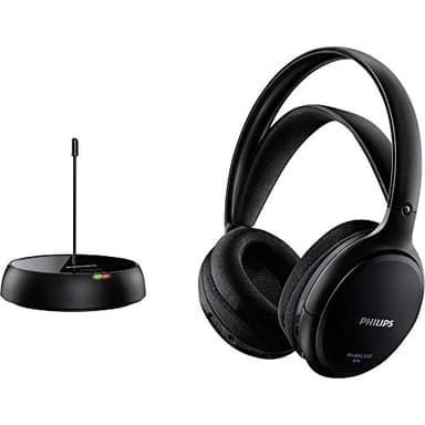 PHILIPS AUDIO SHC5200/10 Cuffie HiFi Wireless Sovrauricolari (32-mm-Driver, Trasmissione FM Wireless, Fascetta con Regolazione Automatica, Design Leggero, Ricaricabile) Nero