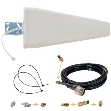 Egasky Antenna 5G/4G LTE 12dBi, Universale per TIM, Vodafone, WindTre, Fastweb e Altri Operatori in Italia. Antenna Direzionale Esterna, Cavi 3 m SMA/RP-SMA/TS9