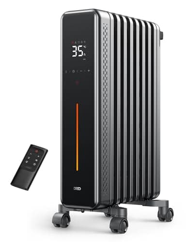 Dreo Radiatore ad Olio, Riscaldatori Elettrici Radianti da 2000W con Telecomando, 4 Modalità, Protezione da Surriscaldamento e Ribaltamento, 24 Timer, Silenzioso, Termostato Digitale, Spazio Grande