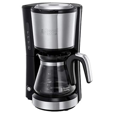 Russell Hobbs Macchina Caffè Americano Mini - Con Filtro per Estrazione e Aroma Ottimali - Design compatto: Max 5 tazze; Caraffa in Vetro da 0.6 L; Filtro Permanente; Piastra riscaldante, 24210-56