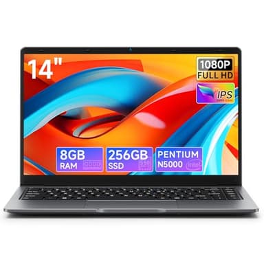 BMAX Laptop 14" PC Portatile Pentium Silver N5000 CPU 256GB SSD 8GB RAM Notebook Quad-Core Up to 2.7GHz Computer Portatile 1920x1080 2.4/5G WiFi Bluetooth 5.0, Mini HDMI USB 3.0