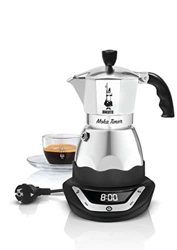 Bialetti Moka Timer, Caffettiera Elettrica Con Timer Incorporato, 3 Tazze, Nero, ‎25 x 22 x 20 cm, 453.59 grammi