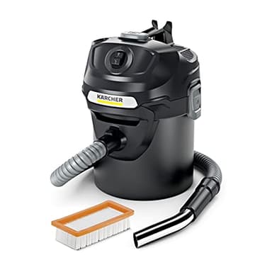 Kärcher AD 2 - Bidone Aspiracenere Portatile, Ignifugo, Filtro Auto-pulente, Aspirazione potente da 150AW, 600W, Contenitore 14L, Giallo/Nero