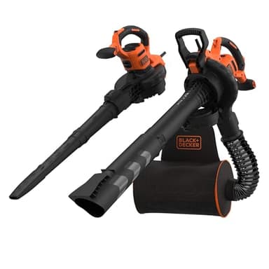 BLACK+DECKER,SOFFIATORE/ASPIRATORE/TRITURATORE 3000 W CON ZAINO - ZAINO RACCOGLI FOGLIE DA 72L CON FACILE SVUOTAMENTO. BEBLV300-QS