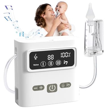 Hommie Aspiratore per Bambini, Aspiratore Nasale Neonato Elettrico con 9 Livelli di Aspirazione per la Pulizia delle Cavità Nasali, Dotato di Musica, Adatto per Neonati