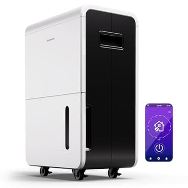 Klarstein Deumidificatore Smart, Deumidificatore Casa per Muffa e Umidità Silenzioso, Deumidificatore Purificatore Aria IOT, Deumidificatore Elettrico per Camera da Letto 70L per Stanze da 60-90 m²