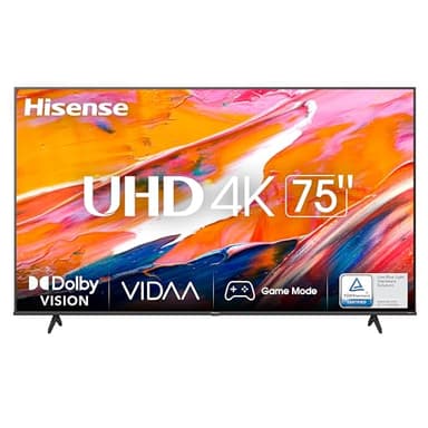 Hisense 75" UHD 4K 75A6K, Smart TV VIDAA U6, Dolby Vision, HDR 10+, Alexa, Tuner DVB-T2/S2 HEVC 10, Nero