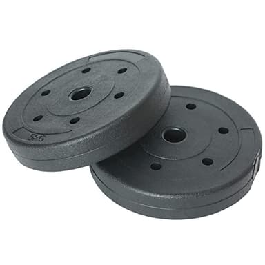 BAKAJI Set 2 Dischi per Bilanciere e Manubri Peso 10kg (5kg x 2) Cemento Foro 25mm, Rivestimento in Plastica Antigraffio, Professionali Palestra, Fitness, Riabilitazione, Esercizio Fisico, Allenamento