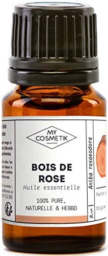 MY COSMETIK - Olio Essenziale di Legno di rosa - Botanicamente e biochimicamente definito - 100% puro e naturale - Certificato ECOCERT - Prodotto in Francia - 10 ml