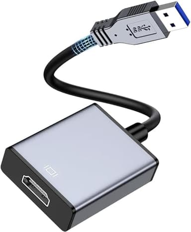 Adattatore da USB a HDMI, Adattatore Audio Video da USB 3.0/2.0 a HDMI HD 1080P Convertitore Cavo Grafico per PC, Laptop, Proiettore, HDTV, Cavo da USB a HDMI Compatibile con Windows XP/7/8/8.1/10/11