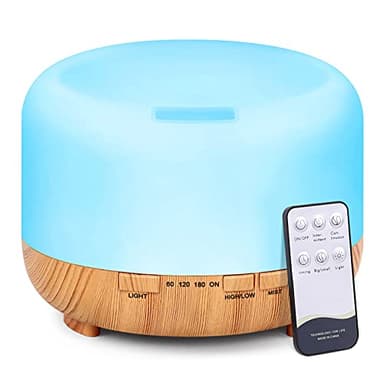 Diffusore di Oli Essenziali Aromi Umidificatore: 500ML Diffusore di Aromi con Telecomando - Ultrasuoni Aromaterapia Diffusori Ambiente Elettrico Essenze Vaporizzatore Ol