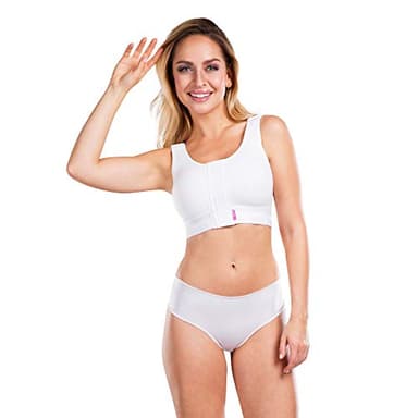 LIPOELASTIC® PI Super Variant - Coppe in Cotone Senza Cuciture, Gancio Anteriore Regolabile e Chiusura a Occhio, Cinghie Regolabili Completamente apribili, Bianco, L… (Nero, L)