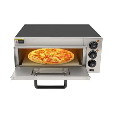 Forno per pizza, piano di lavoro, 2000 W, forno elettrico per pizza per interni, forno per pizza commerciale con temperatura regolabile e timer da 0 a 30 minuti per hotel ristorante in casa
