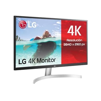 LG 27UL500 Monitor 27" UltraHD 4K LED IPS HDR 10, 3840x2160, 1 Miliardo di Colori, AMD FreeSync 60Hz, HDMI 2.0 (HDCP 2.2), Display Port 1.4, Uscita Audio, Flicker Safe, Bianco