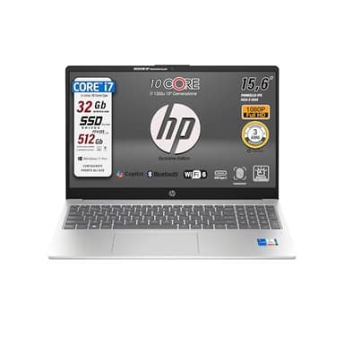 HP 250 G10, notebook pc portatile, Intel Core i7 1355u,13Th, 10Core, Ram 32Gb, SSD 512Gb, 15.6" ips FHD, wi-fi 6, webcam HD, tastiera retroilluminata, fingerprint, Win 11Pro, Garanzia Italia