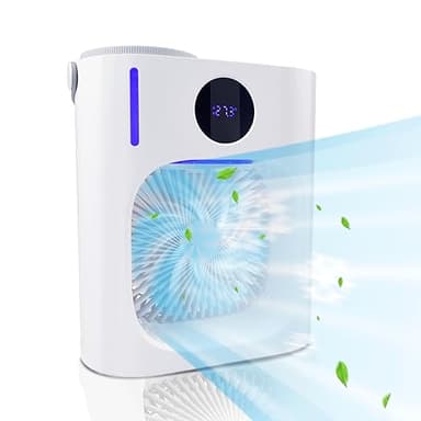 Surplex Condizionatore Portatile, Raffreddatore d'aria 4 in 1, 900ml Mini Climatizzatore Portatile Evaporativo Ventilatore Silenzioso, USB Condizionatore Portatile 3 Velocità Timer per Casa/Ufficio