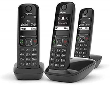 Gigaset AS690A Trio - 3 telefoni DECT wireless con segreteria telefonica - schermo ad alto contrasto - eccellente qualità audio - profili audio regolabili - funzione vivavoce - protezione chiamata,