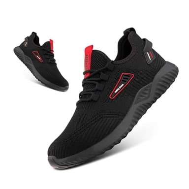 Hitmars Scarpe Antinfortunistiche Uomo Donna Scarpe da Lavoro Lacci Scarpe Antinfortunistica Safety Shoes Cucina Scarpe di Sicurezza Nero EU44