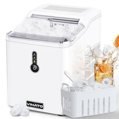 VINATO Macchina Ghiaccio, Macchina del Ghiaccio Piccola, 9 Cubetti di Ghiaccio in soli 6 Minuti, Macchina per il Ghiaccio 15kg/24h, Macchina per Cubetti di Ghiaccio per Uso Domestico